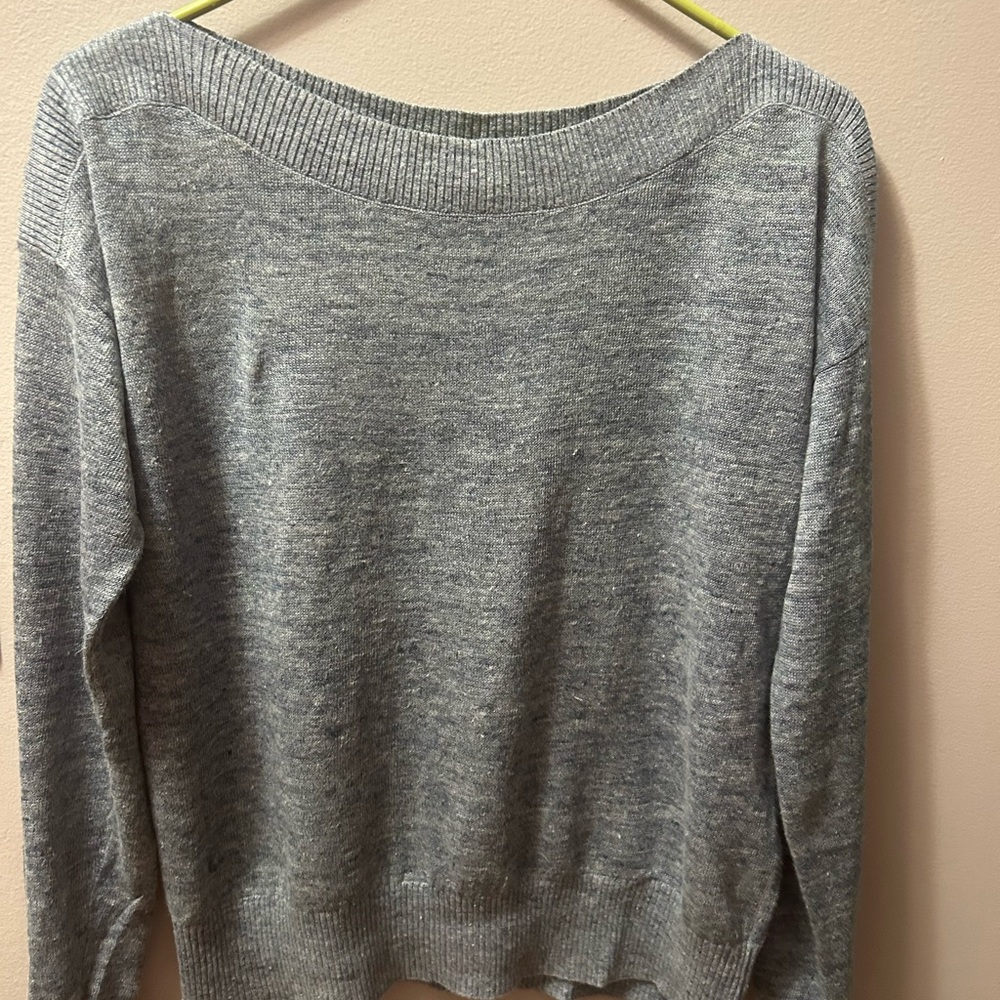 Banana Republic boat neck blue heather sweater